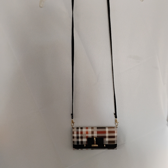 Plaid Crossbody Wallet  with Bow Accent - Picture 9 of 10